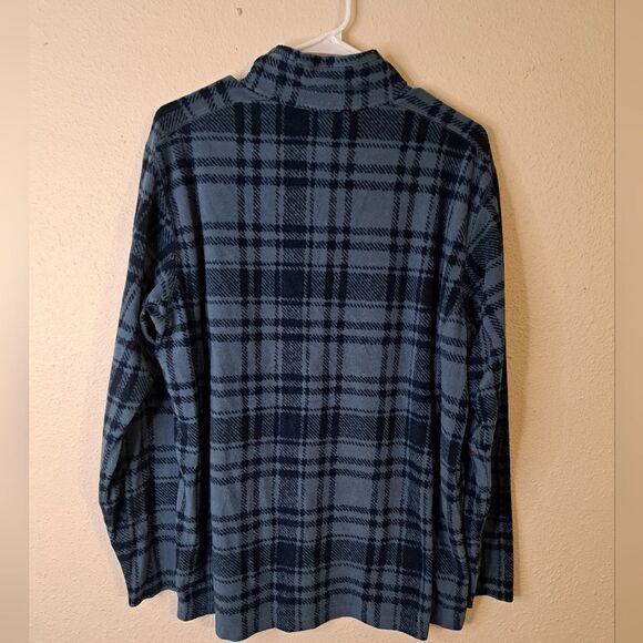 Columbia blue plaid 1/4 zip pull over sweater size large - Picture 4 of 6
